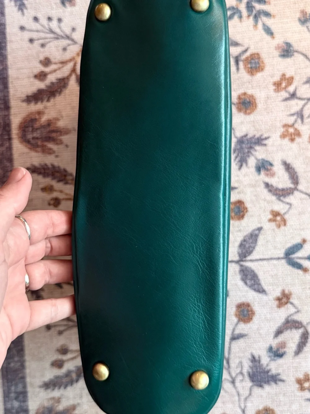Patricia Nash Elini Leather Hobo Shoulder Bag Green Belted MSRP $269